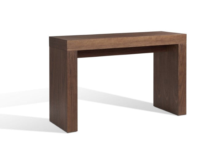 Homeroots 47" Walnut Brown Wood Block Console Table - Stylish Multi-functional Design For Any Space   555124