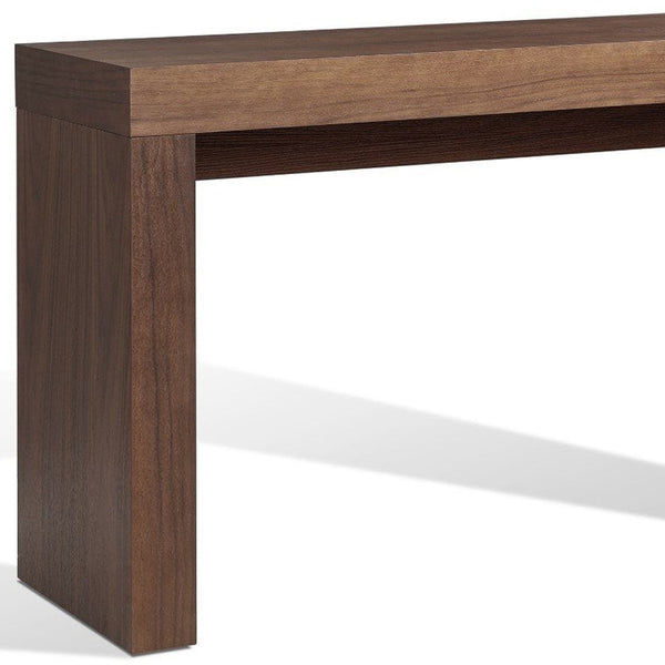Homeroots 47" Walnut Brown Wood Block Console Table - Stylish Multi-functional Design For Any Space   555124