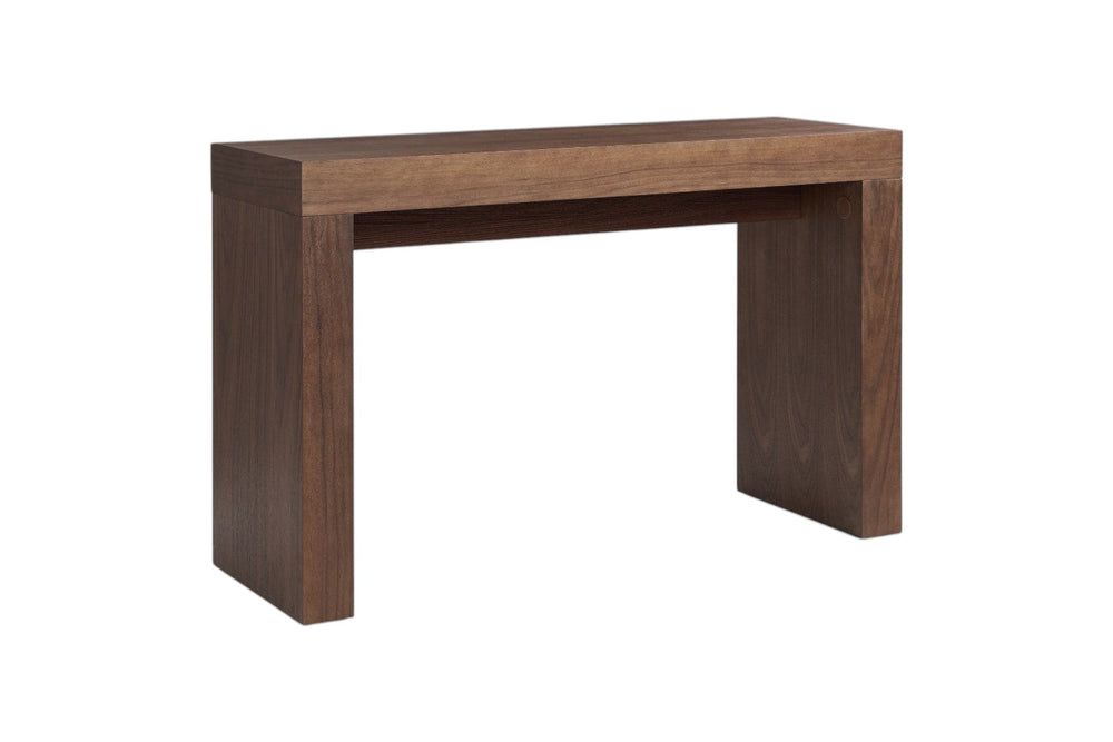Homeroots 47" Walnut Brown Wood Block Console Table - Stylish Multi-functional Design For Any Space   555124