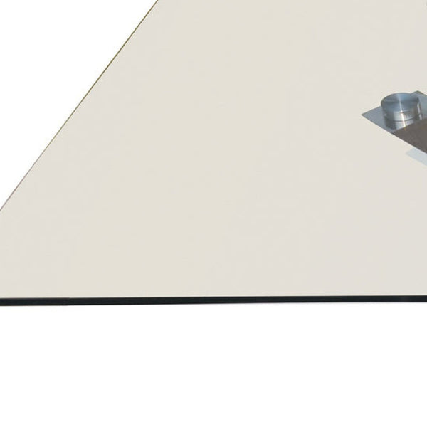 HomeRoots 60" Clear Glass Square Dining Table with Silver Cross-Leg Base – Modern, Elegant & Versatile Design 555136
