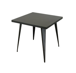 HomeRoots 32" Gray Steel and Metal Square Dining Table - Modern Design for Dining, Work, or Entertaining 555145