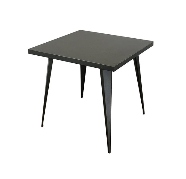 HomeRoots 32" Gray Steel and Metal Square Dining Table - Modern Design for Dining, Work, or Entertaining 555145