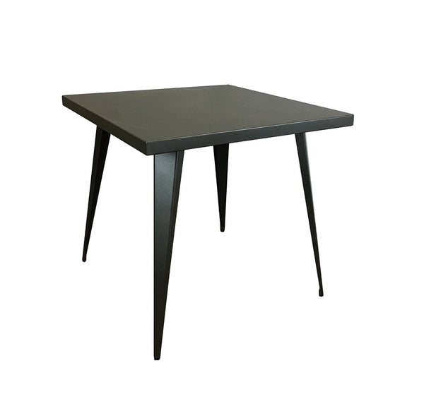 HomeRoots 32" Gray Steel and Metal Square Dining Table - Modern Design for Dining, Work, or Entertaining 555145