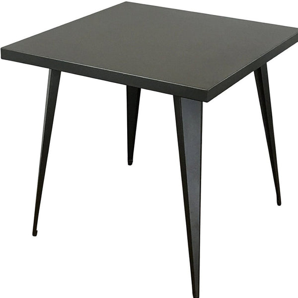 HomeRoots 32" Gray Steel and Metal Square Dining Table - Modern Design for Dining, Work, or Entertaining 555145