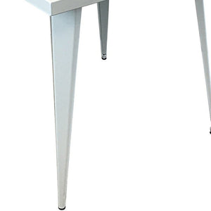 HomeRoots 32" White Square Dining Table - Modern Minimalist Steel Design for Compact Spaces, Seats 6 Comfortably 555146