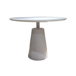 HomeRoots 42" Modern White Round Pedestal Dining Table with Glossy Finish - Perfect for 6, Stylish & Versatile 555150