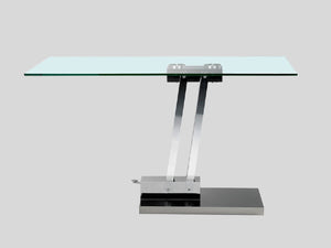 HomeRoots 72" Clear Glass & Silver Metal Pedestal Dining Table - Modern Design for Stylish Gatherings 555155