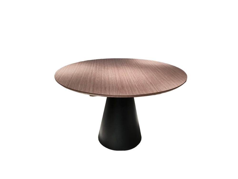 HomeRoots 48" Stylish Two-Tone Round Dining Table with Black Pedestal Base - Perfect for Modern Entertaining! 555178