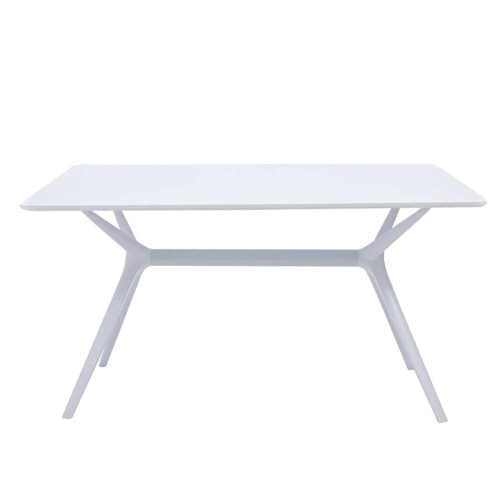 HomeRoots 47" Modern White Trestle Dining Table with Heavy-Duty Base, Seats 6 - Stylish, Durable & Easy Care 555180