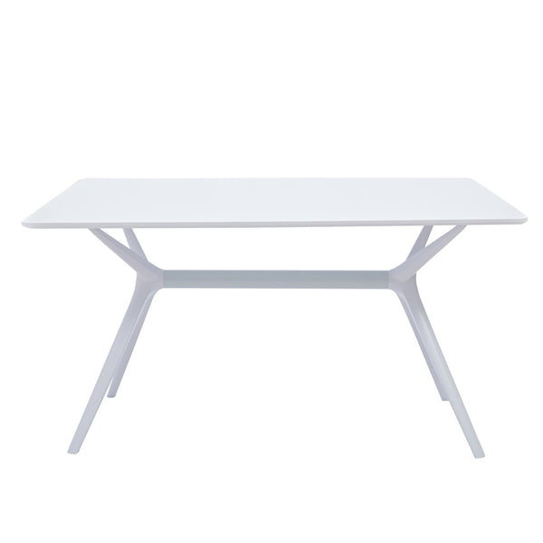 HomeRoots 47" Modern White Trestle Dining Table with Heavy-Duty Base, Seats 6 - Stylish, Durable & Easy Care 555180