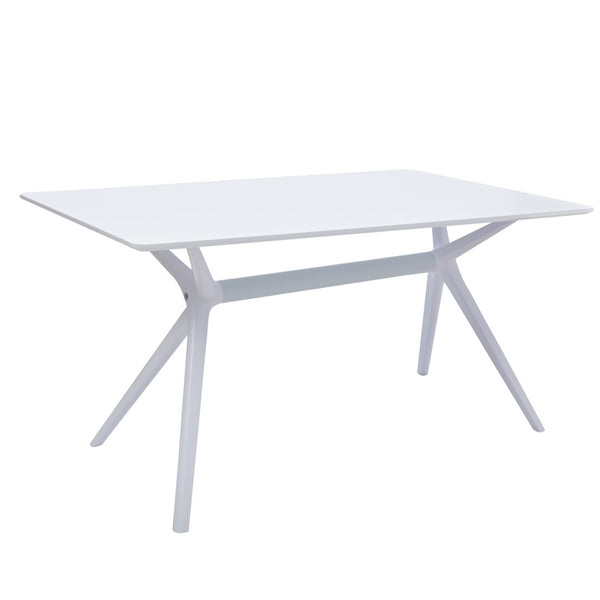 HomeRoots 47" Modern White Trestle Dining Table with Heavy-Duty Base, Seats 6 - Stylish, Durable & Easy Care 555180