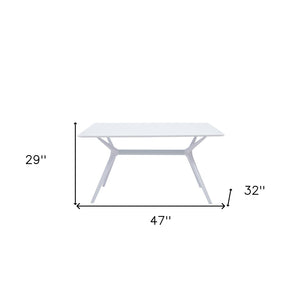 HomeRoots 47" Modern White Trestle Dining Table with Heavy-Duty Base, Seats 6 - Stylish, Durable & Easy Care 555180