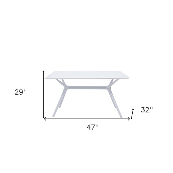 HomeRoots 47" Modern White Trestle Dining Table with Heavy-Duty Base, Seats 6 - Stylish, Durable & Easy Care 555180