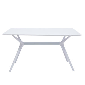 HomeRoots 47" Modern White Trestle Dining Table with Heavy-Duty Base, Seats 6 - Stylish, Durable & Easy Care 555180