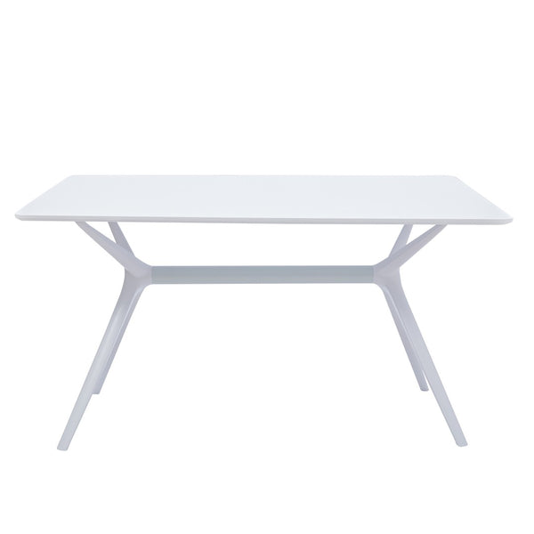 HomeRoots 47" Modern White Trestle Dining Table with Heavy-Duty Base, Seats 6 - Stylish, Durable & Easy Care 555180