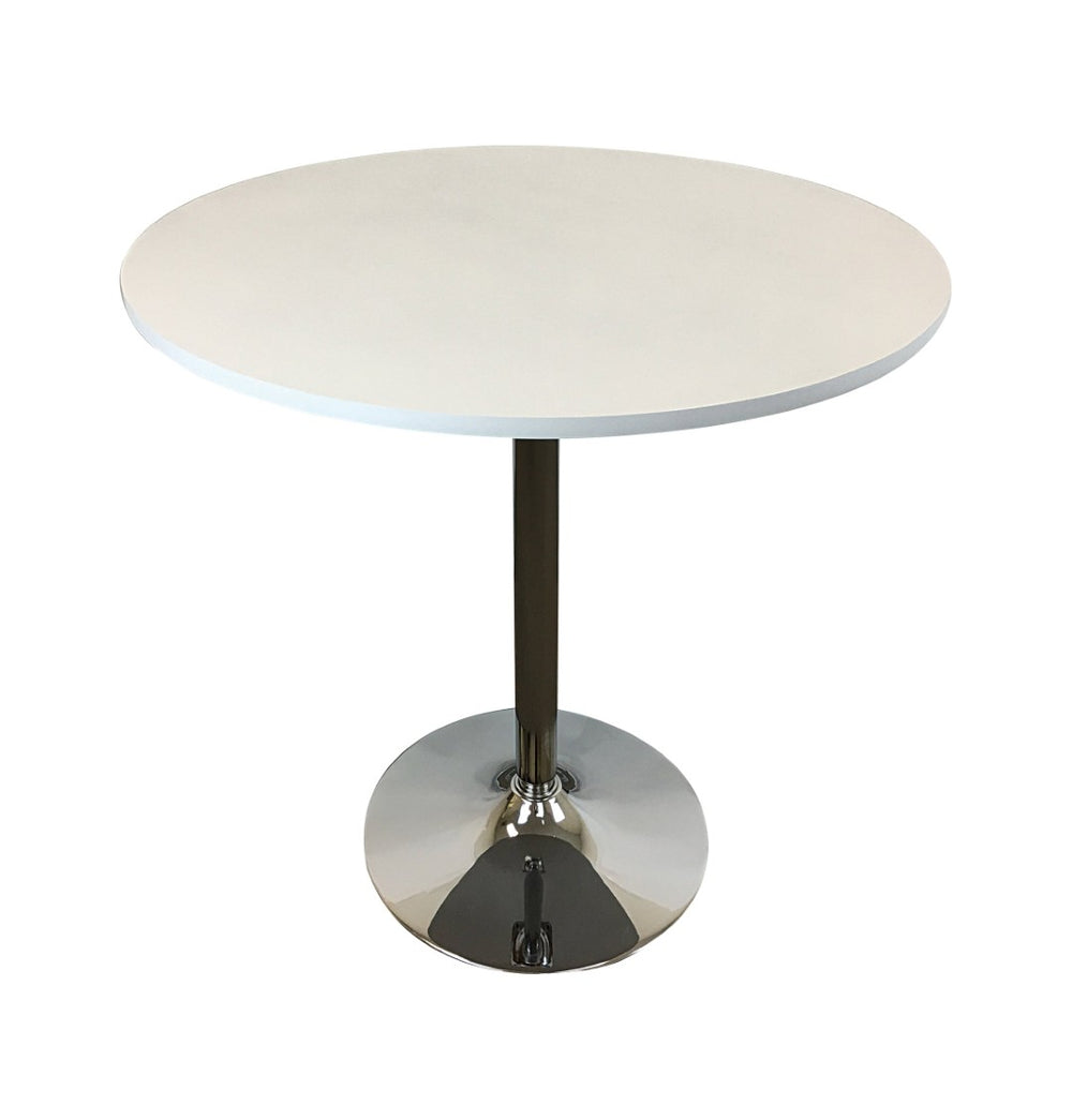 HomeRoots 36" Modern Black and Silver Round Dining Table with Pedestal Base - Seats 6, Stylish & Functional 555181