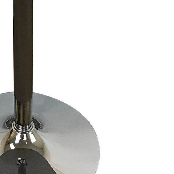 HomeRoots 36" Modern Black and Silver Round Dining Table with Pedestal Base - Seats 6, Stylish & Functional 555181