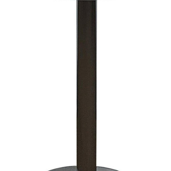 HomeRoots 36" Sleek White and Silver Round Pedestal Dining Table for Modern Spaces, Seats 6 Comfortably 555182