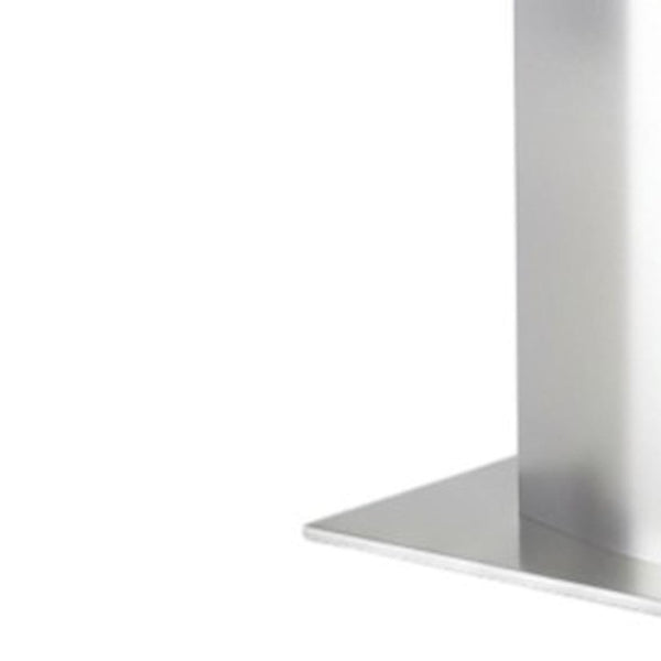 HomeRoots 71" Clear Glass and Silver Metal Pedestal Dining Table - Modern Design for Stylish Entertaining! 555184