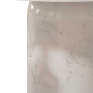 HomeRoots 60" Gray and White Marble Pedestal Dining Table - Modern Round Centerpiece for Stylish Homes 555193
