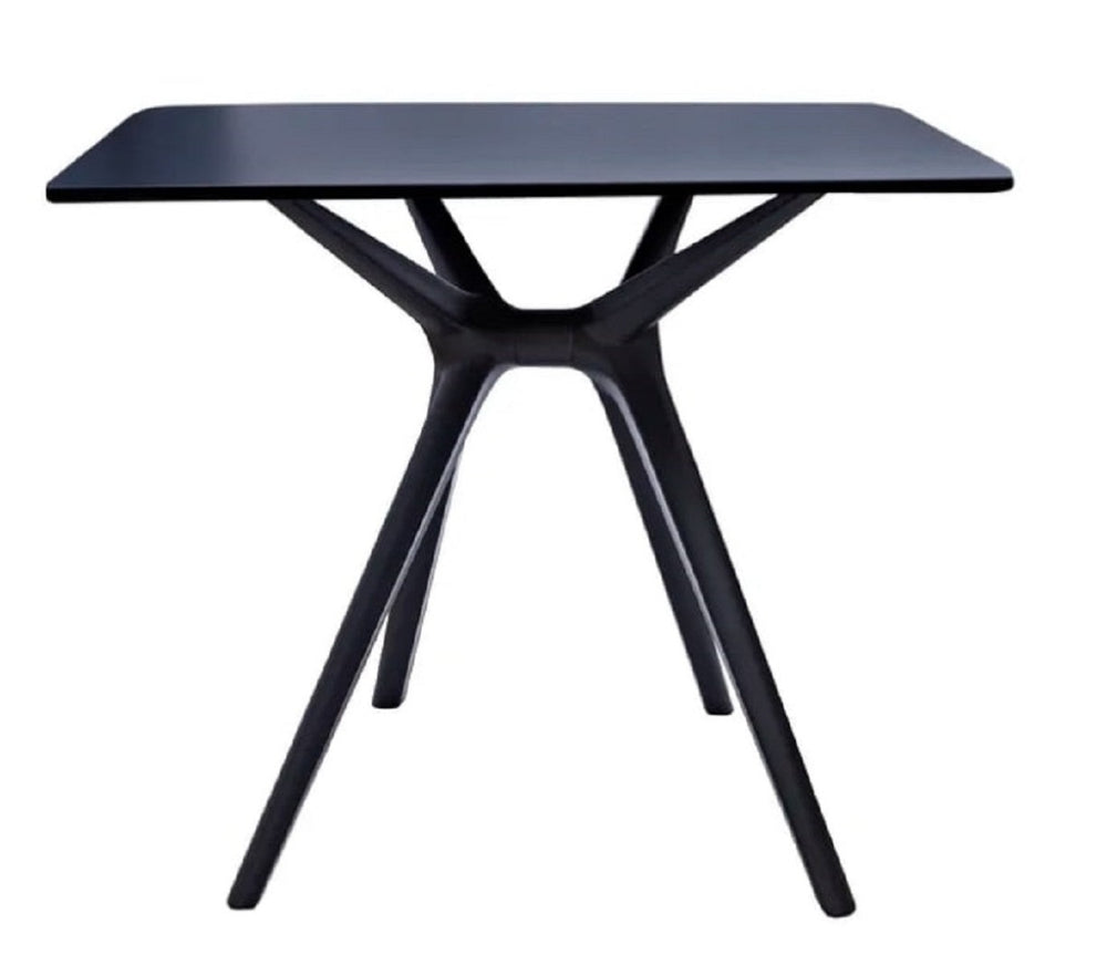 HomeRoots 27" Modern Black Square End Table - Heavy-Duty Polypropylene, Versatile Design for Any Room! 555197