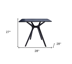 HomeRoots 27" Modern Black Square End Table - Heavy-Duty Polypropylene, Versatile Design for Any Room! 555197