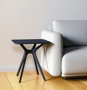 HomeRoots 27" Modern Black Square End Table - Heavy-Duty Polypropylene, Versatile Design for Any Room! 555197