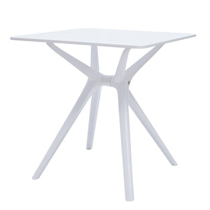 HomeRoots 28" White Trestle Base Dining Table - Heavy Duty, Modern Design, Scratch & Stain Resistant for 6 555198