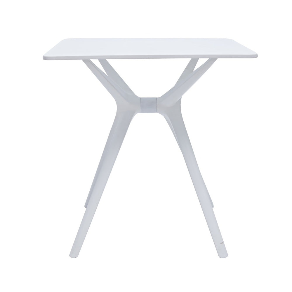 HomeRoots 28" White Trestle Base Dining Table - Heavy Duty, Modern Design, Scratch & Stain Resistant for 6 555198