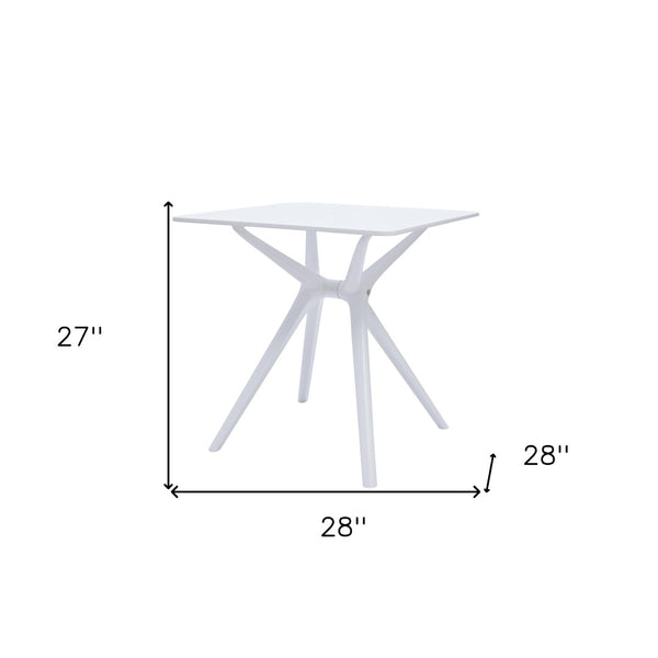 HomeRoots 28" White Trestle Base Dining Table - Heavy Duty, Modern Design, Scratch & Stain Resistant for 6 555198