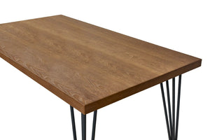 HomeRoots 63" Modern Rustic Two-Tone Wood and Metal Dining Table - Stylish, Durable, Seats 6 Comfortably 555199