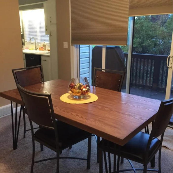 HomeRoots 63" Modern Rustic Two-Tone Wood and Metal Dining Table - Stylish, Durable, Seats 6 Comfortably 555199