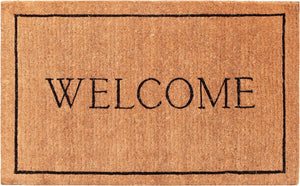 Homeroots 24" X 36" Natural And Black Coir Welcome Outdoor Door Mat   555212