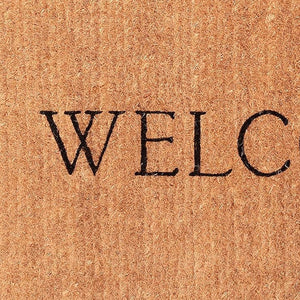 Homeroots 24" X 36" Natural And Black Coir Welcome Outdoor Door Mat   555212