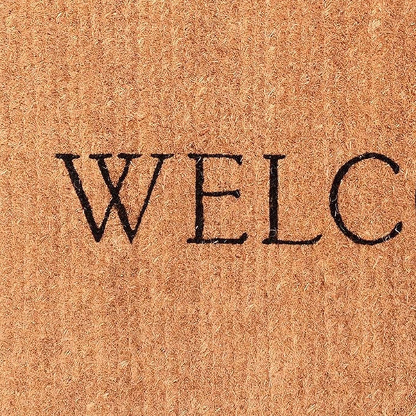 Homeroots 24" X 36" Natural And Black Coir Welcome Outdoor Door Mat   555212