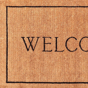 Homeroots 24" X 36" Natural And Black Coir Welcome Outdoor Door Mat   555212