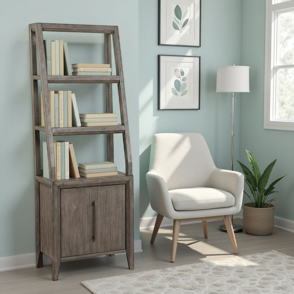 English Elm Avana 72 Inch Pier Cabinet Acacia Veneer Open Shelving Fully Assembled Study Storage B108P468530