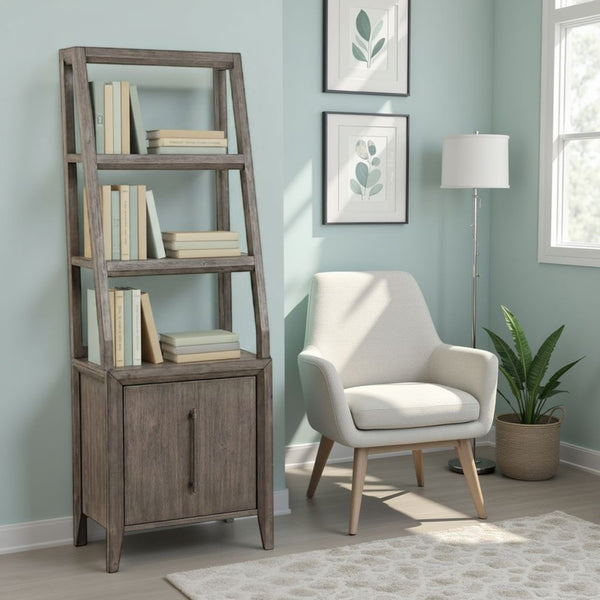 English Elm Avana 72 Inch Pier Cabinet Acacia Veneer Open Shelving Fully Assembled Study Storage B108P468530