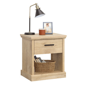 English Elm Night Stand - Compact Brown Storage Solution With Modern Minimalist Design For Small Spaces B356P402758