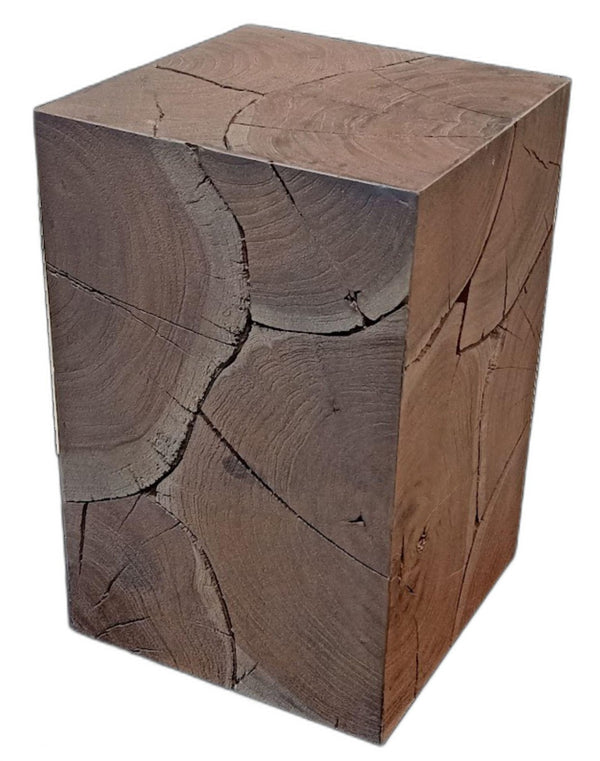 HomeRoots 20" Black Distressed Solid Wood Square End Table – Rustic Charm for Living Rooms & Bedrooms! 555312