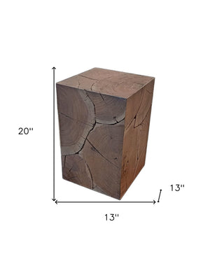 HomeRoots 20" Black Distressed Solid Wood Square End Table – Rustic Charm for Living Rooms & Bedrooms! 555312
