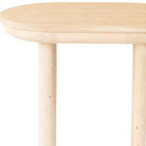 Homeroots 22" Natural Solid Wood Oval Sled End Table - Versatile Pine Design Perfect For Living Room & Bedroom   555314