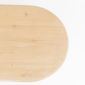 Homeroots 22" Natural Solid Wood Oval Sled End Table - Versatile Pine Design Perfect For Living Room & Bedroom   555314