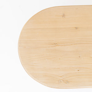 Homeroots 22" Natural Solid Wood Oval Sled End Table - Versatile Pine Design Perfect For Living Room & Bedroom   555314