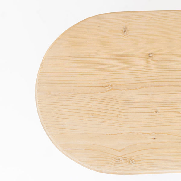 Homeroots 22" Natural Solid Wood Oval Sled End Table - Versatile Pine Design Perfect For Living Room & Bedroom   555314