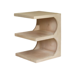 Homeroots 24" Natural Solid Wood End Table With Two Shelves   555315