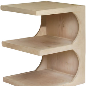 Homeroots 24" Natural Solid Wood End Table With Two Shelves   555315