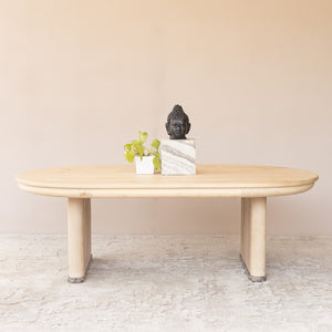 Homeroots 54" Natural Solid Wood Oval Coffee Table - Stylish Design To Elevate Your Living Room Decor Today!   555316