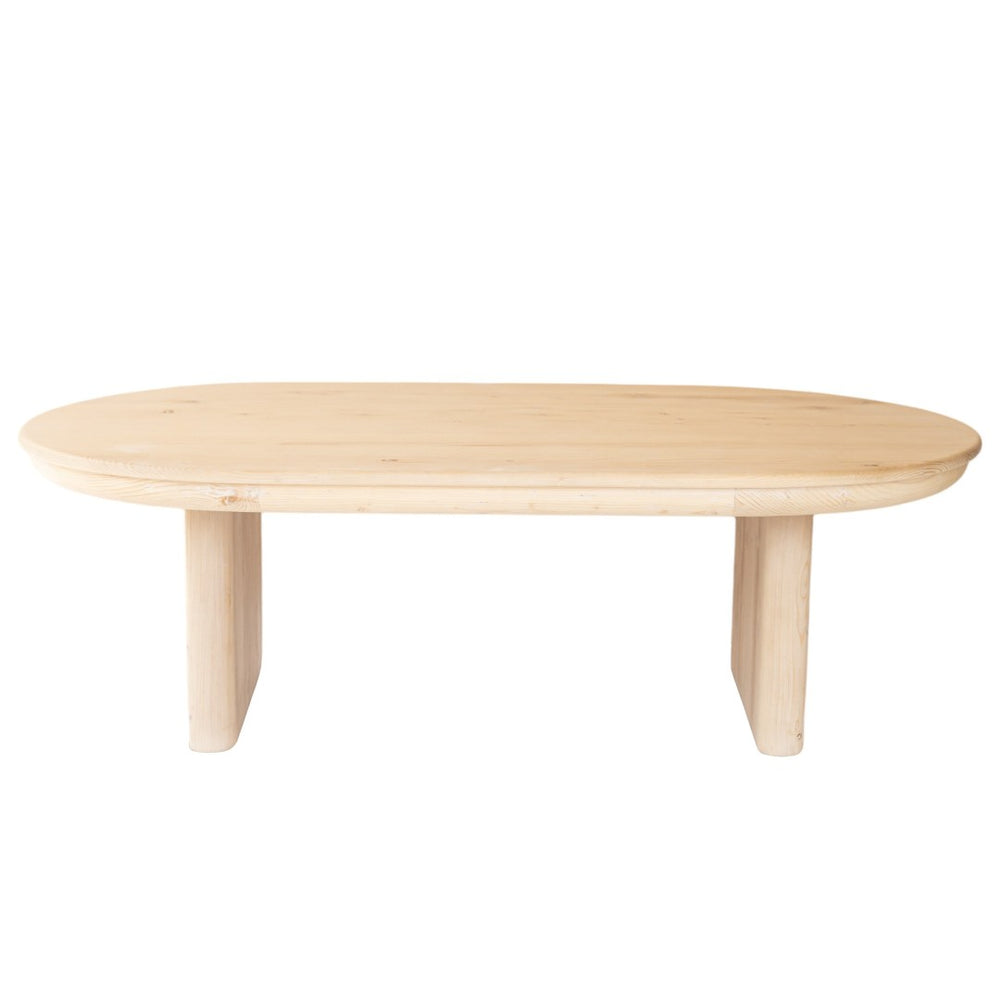 HomeRoots 54" Timeless Natural Solid Wood Oval Coffee Table - Rustic Elegance for Modern Living Spaces 555316