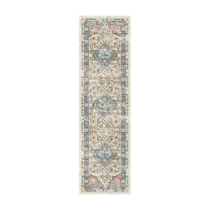 HomeRoots 8' Beige Oriental Distressed Runner Rug with Elegant Fringe – Perfect for Hallways & Entryways! 555337